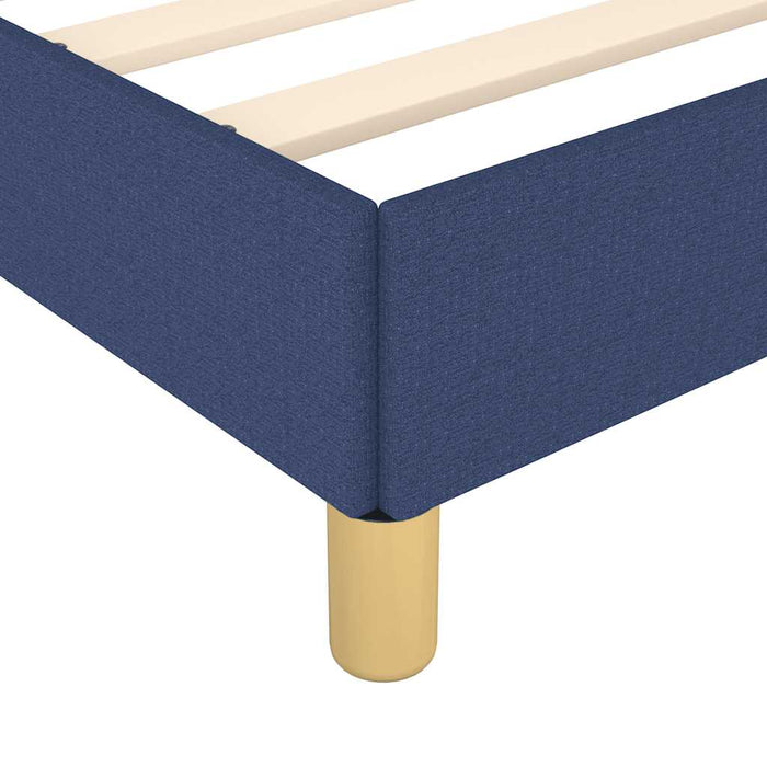 Cadru de pat cu tăblie fără saltea, albastru, 140x190cm, textil - WALTI WALTI