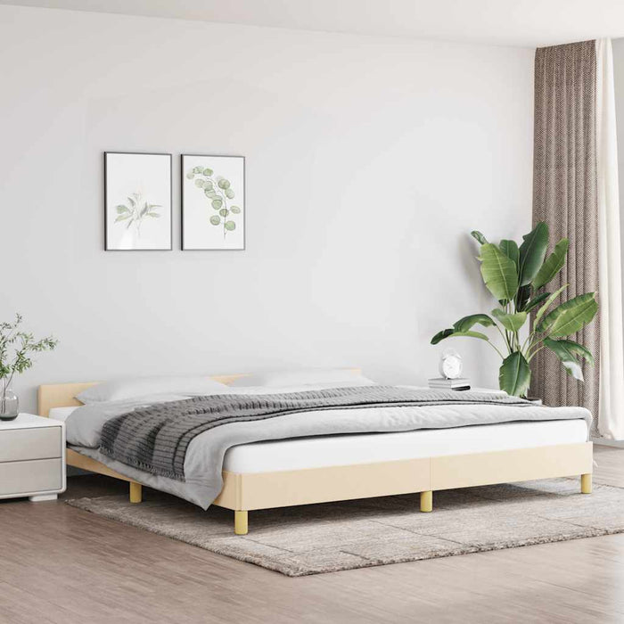 Cadru de pat fără saltea, crem, 200x200 cm, textil - WALTI WALTI