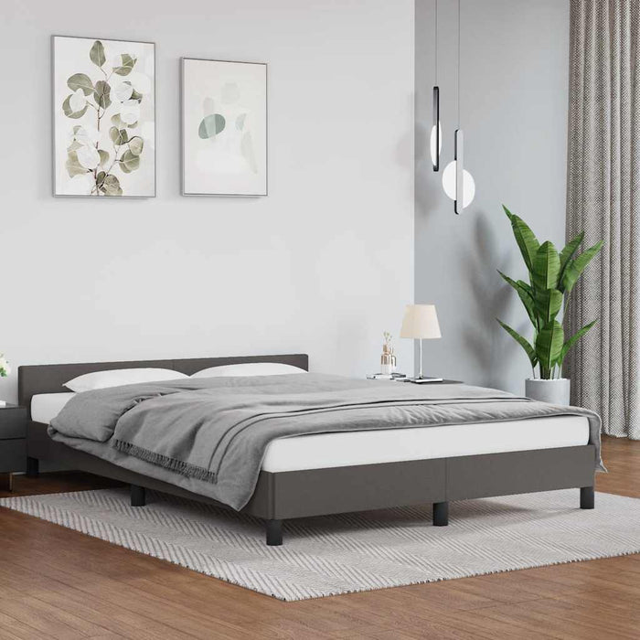 Cadru de pat cu tăblie fără saltea, gri, 140x190 cm - WALTI WALTI