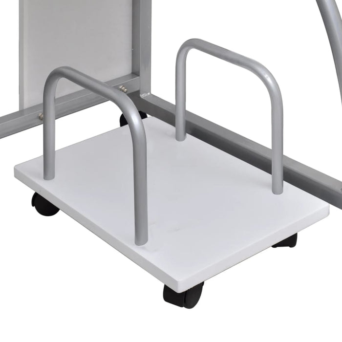 Birou de computer, alb, 110x52x88,5 cm, lemn prelucrat - WALTI WALTI