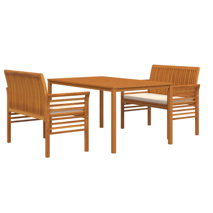Set mobilier de exterior cu perne, 3 piese, lemn masiv acacia - WALTI WALTI
