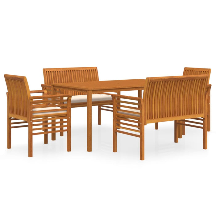 Set mobilier de exterior cu perne, 5 piese, lemn masiv acacia WALTI
