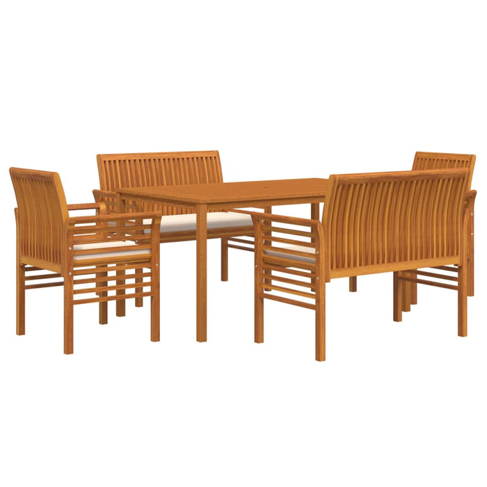 Set mobilier de exterior cu perne, 5 piese, lemn masiv acacia WALTI