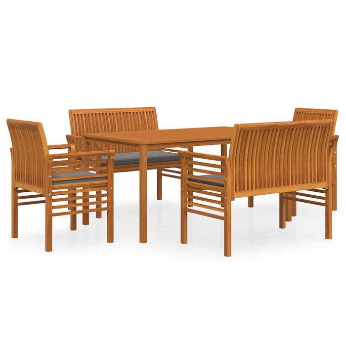 Set mobilier de exterior cu perne, 5 piese, lemn masiv acacia WALTI