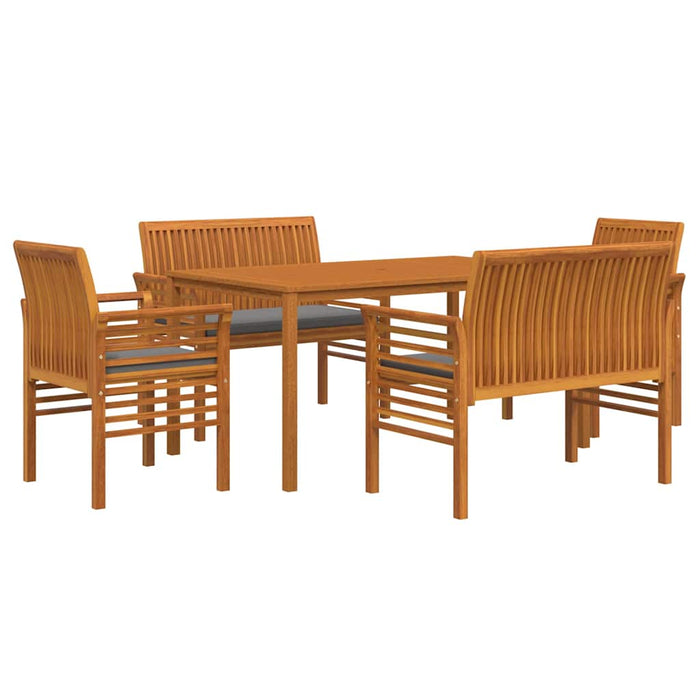 Set mobilier de exterior cu perne, 5 piese, lemn masiv acacia WALTI