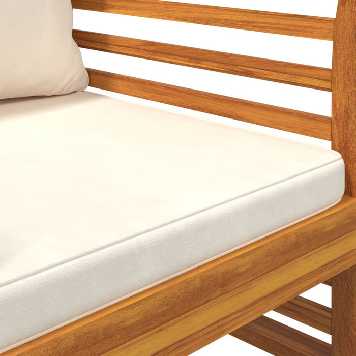 Set mobilier de grădină cu perne, 3 piese, lemn masiv acacia WALTI