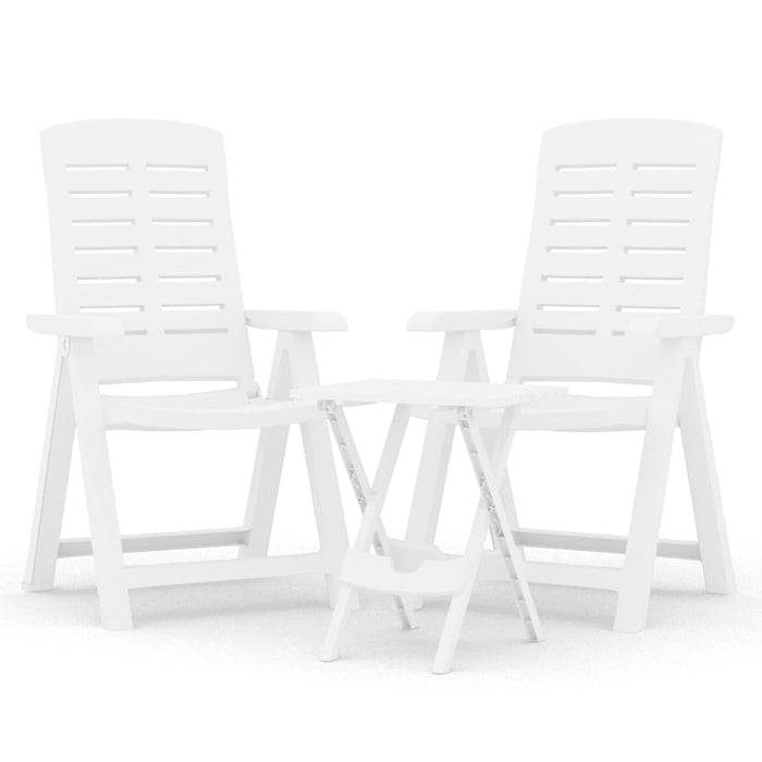 Set de mobilier pentru grădină, 3 piese, alb, polipropilenă - WALTI WALTI