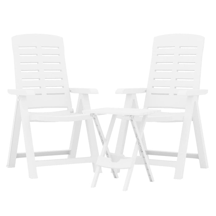 Set de mobilier pentru grădină, 3 piese, alb, polipropilenă - WALTI WALTI