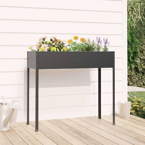 Jardinieră de grădină antracit 100,5x40,5x90 cm oțel galvanizat - WALTI WALTI