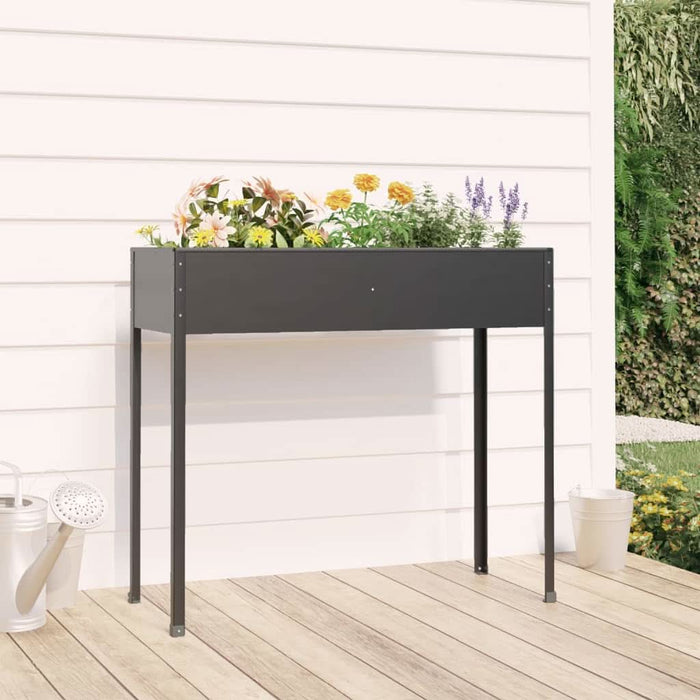 Jardinieră de grădină antracit 100,5x40,5x90 cm oțel galvanizat - WALTI WALTI