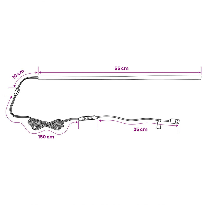 350081 x1 55cm USB EDL strp light (nu se vinde individual) WALTI