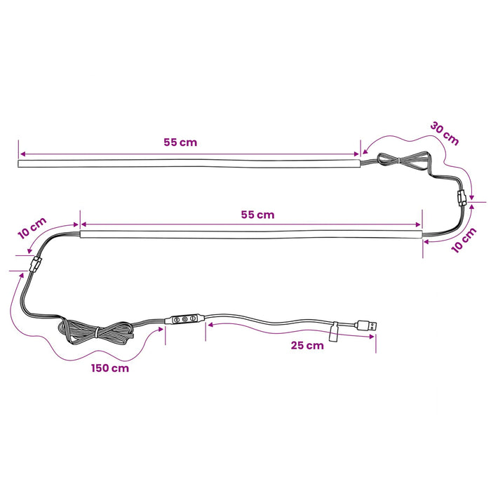 350082 x2 55cm USB EDL strp light (nu se vinde individual) WALTI