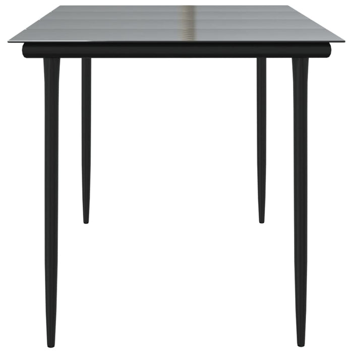 Masă de grădină, negru, 160x80x74 cm, oțel & sticlă securizată - WALTI WALTI