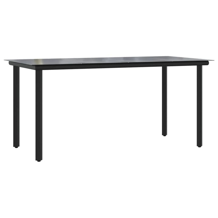 Masă de grădină, negru, 160x80x74 cm, oțel & sticlă securizată - WALTI WALTI