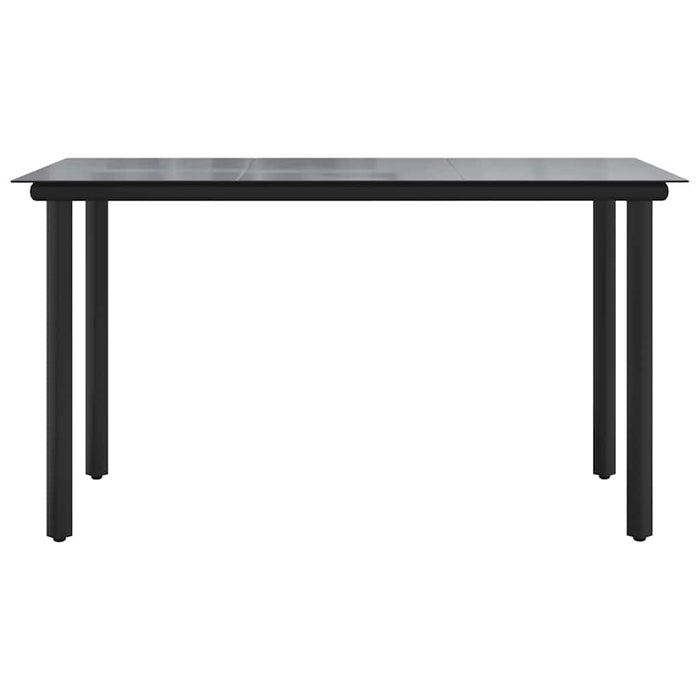 Masă de grădină, negru, 200x100x74 cm, oțel & sticlă securizată - WALTI WALTI