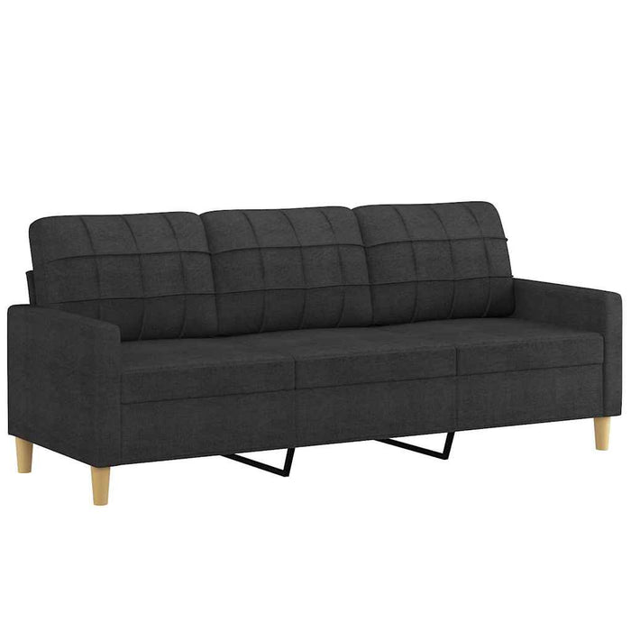 Canapea cu 3 locuri, negru, 180 cm, material textil WALTI