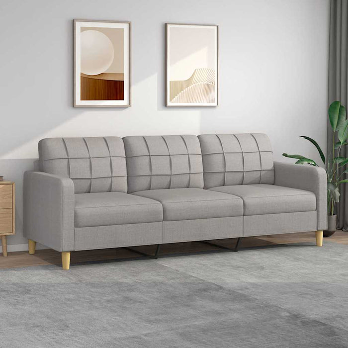 Canapea cu 3 locuri, gri deschis, 210 cm, material textil WALTI