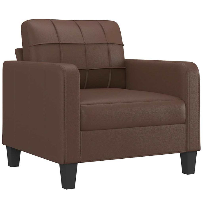 Canapea de o persoană, maro, 60 cm, piele ecologică WALTI