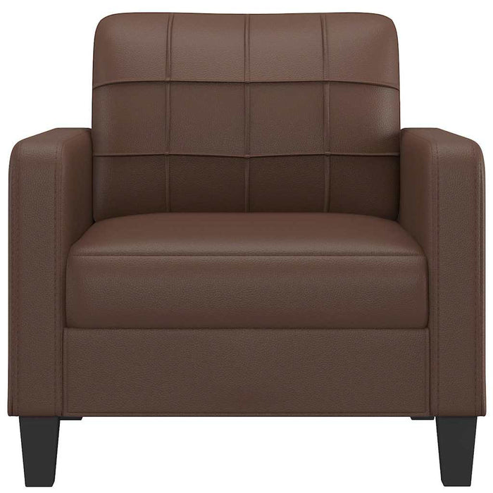 Canapea de o persoană, maro, 60 cm, piele ecologică WALTI