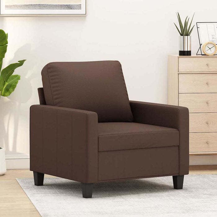 Canapea de o persoană, maro, 60 cm, piele ecologică WALTI