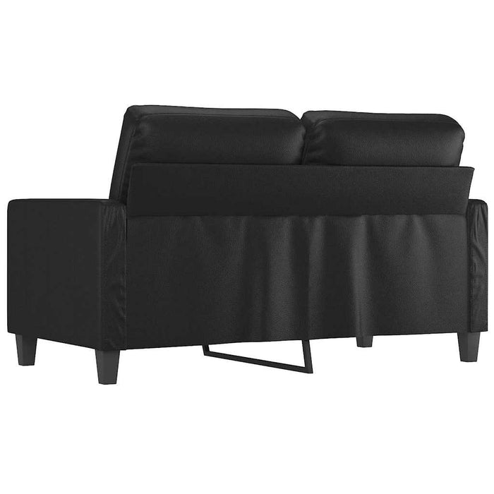 Canapea cu 2 locuri, negru, 120 cm, piele ecologică WALTI
