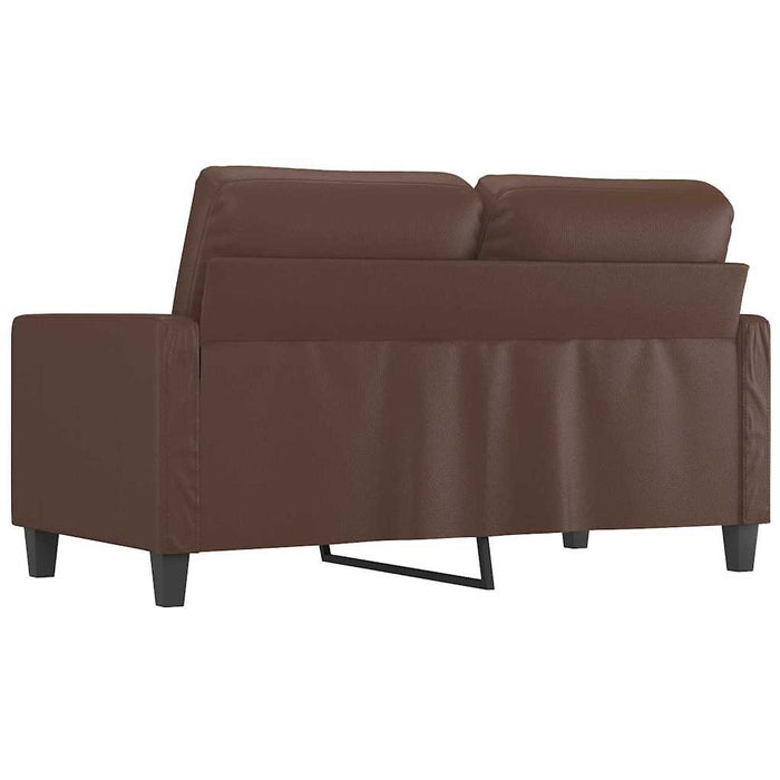 Canapea cu 2 locuri, maro, 120 cm, piele ecologică WALTI