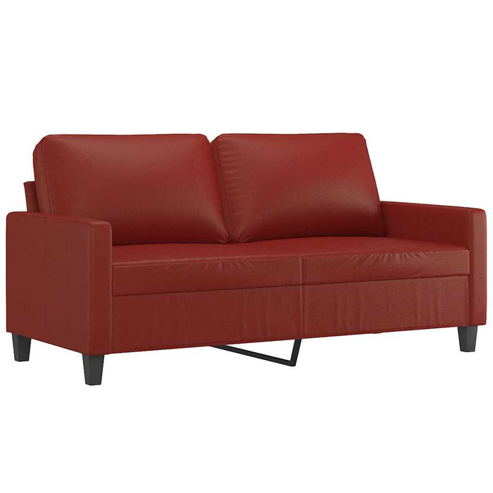 Canapea cu 2 locuri, roșu vin, 140 cm, piele ecologică WALTI