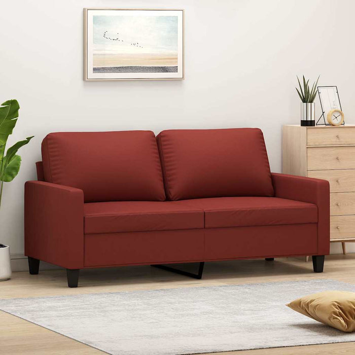 Canapea cu 2 locuri, roșu vin, 140 cm, piele ecologică WALTI