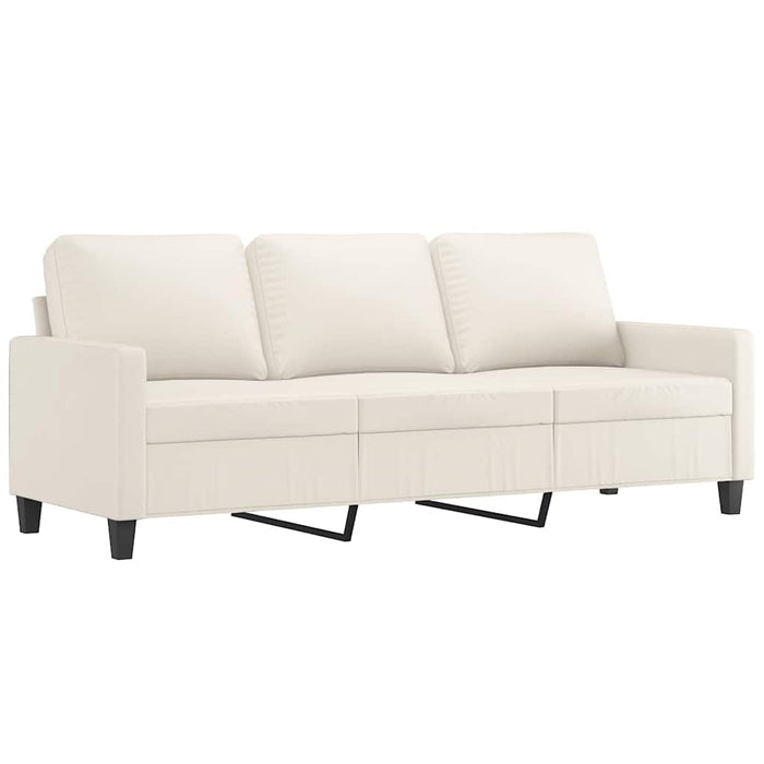 Canapea cu 3 locuri, crem, 180 cm, piele ecologică WALTI