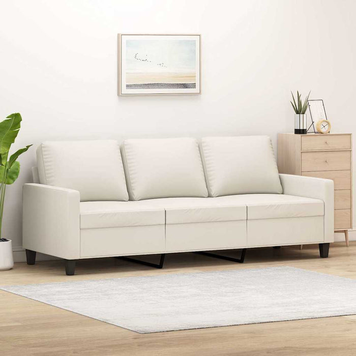 Canapea cu 3 locuri, crem, 180 cm, piele ecologică WALTI