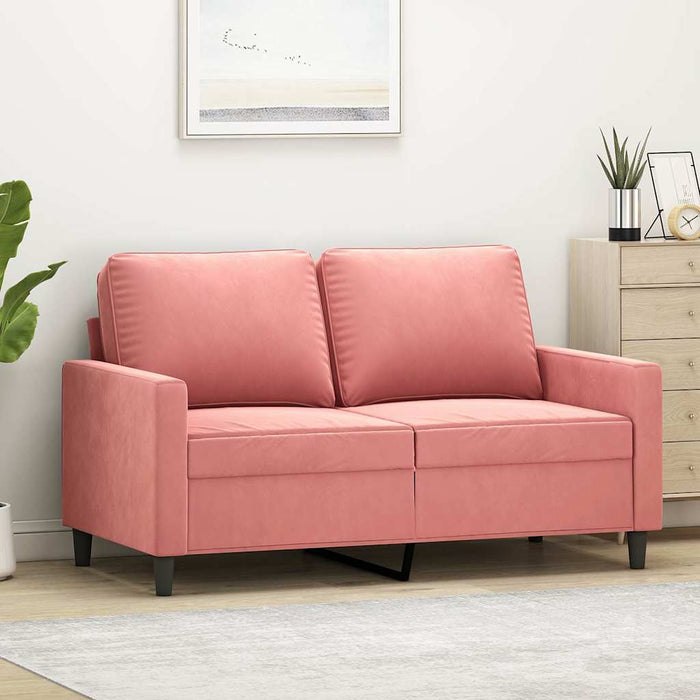 Canapea cu 2 locuri, roz, 120 cm, catifea WALTI