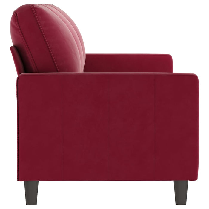 Canapea cu 3 locuri, roșu vin, 180 cm, material catifea WALTI