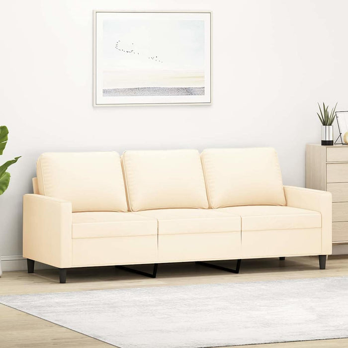 Canapea cu 3 locuri, crem, 180 cm, catifea WALTI