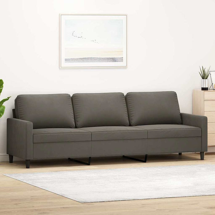 Canapea cu 3 locuri, gri închis, 210 cm, material catifea WALTI