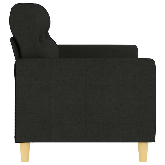 Canapea cu 2 locuri, negru, 140 cm, material textil WALTI
