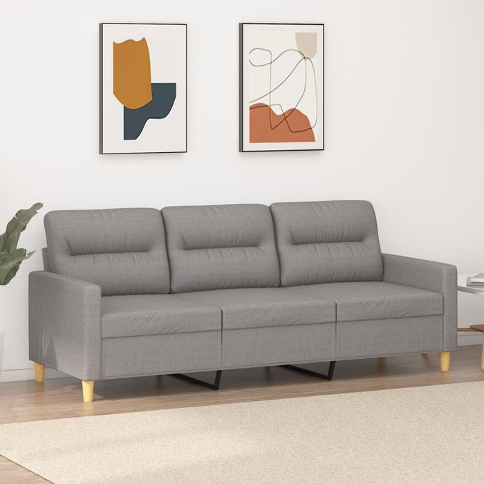 Canapea cu 3 locuri, gri deschis, material 180CM textil WALTI