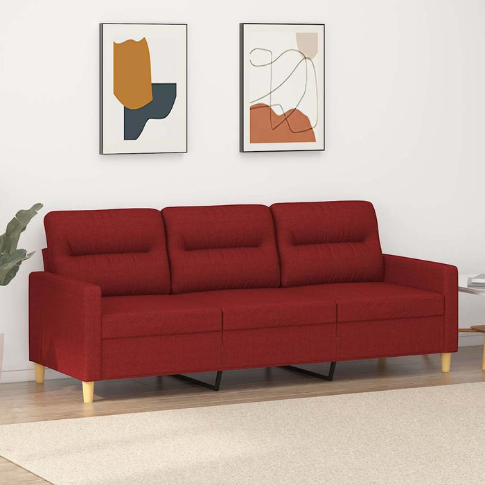 Canapea cu 3 locuri, roșu vin, 180 cm, material textil WALTI