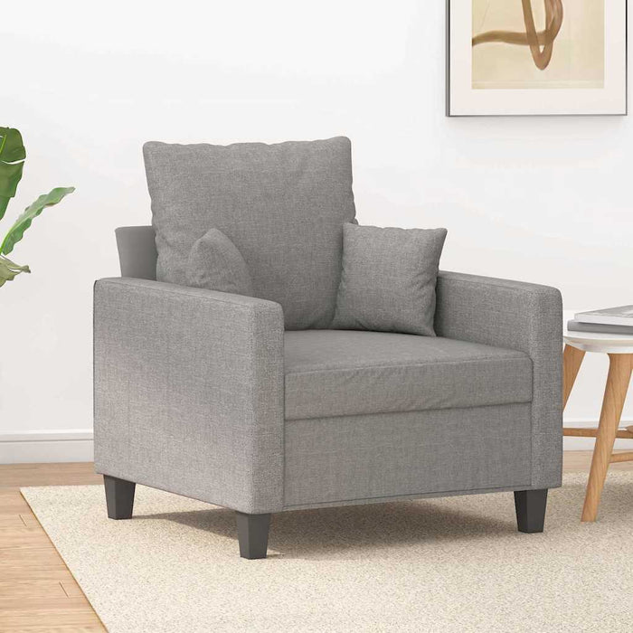 Fotoliu canapea, gri deschis, 60 cm, material textil WALTI