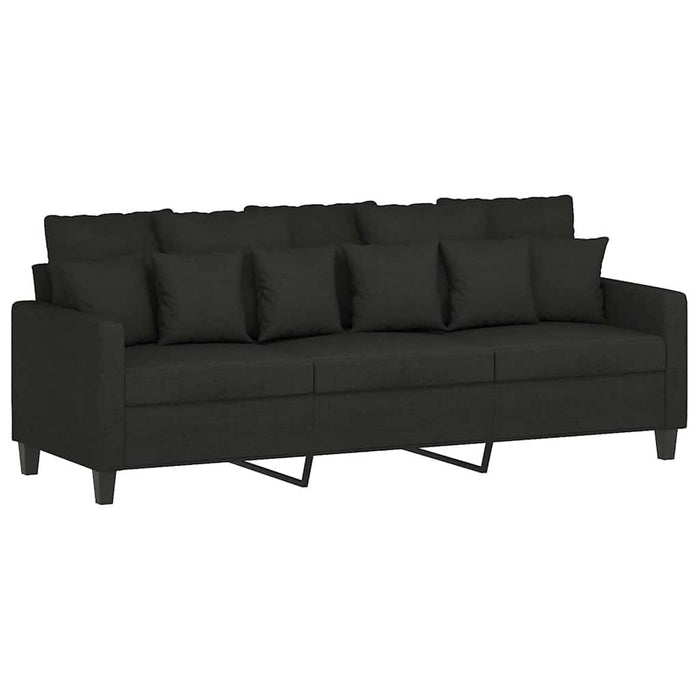 Canapea cu 3 locuri, negru, 180 cm, material textil WALTI