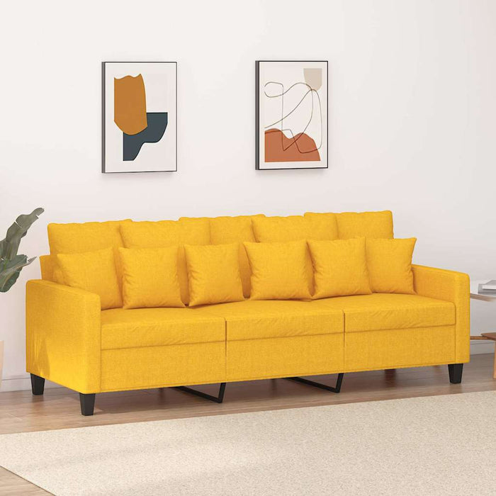 Canapea cu 3 locuri, galben deschis, 180 cm, material textil WALTI