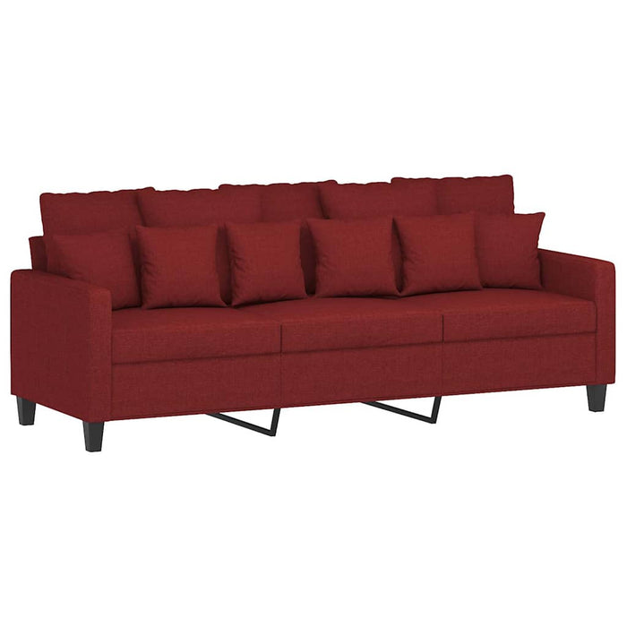 Canapea cu 3 locuri, roșu vin, 180 cm, material textil WALTI