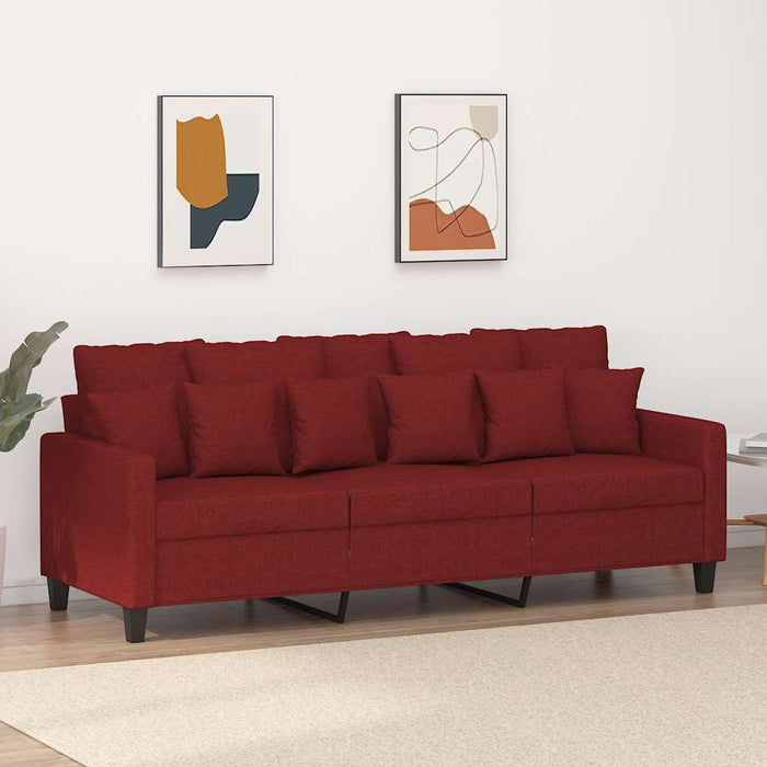 Canapea cu 3 locuri, roșu vin, 180 cm, material textil WALTI