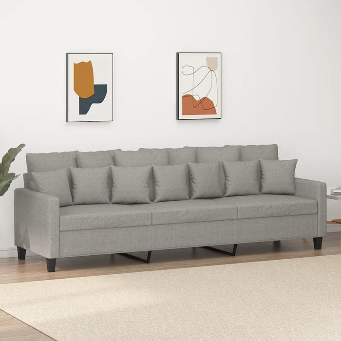 Canapea cu 3 locuri, gri deschis, 210 cm, material textil WALTI