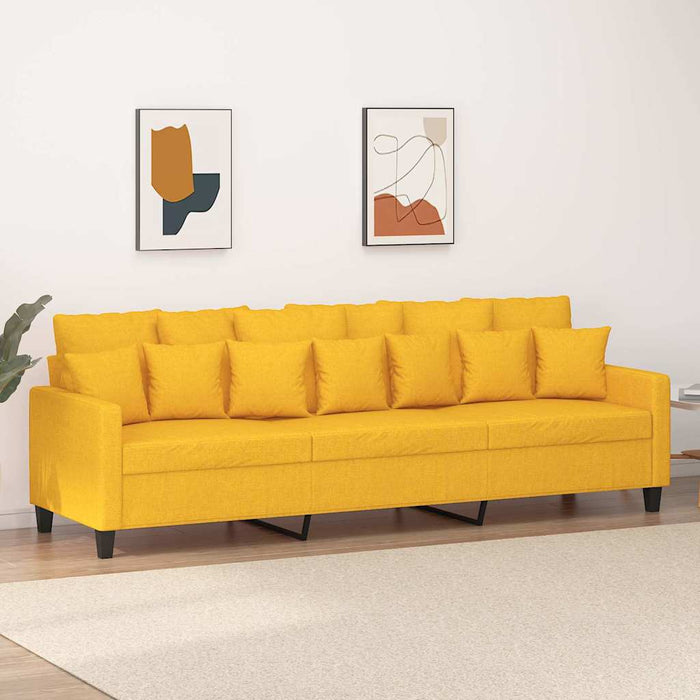Canapea cu 3 locuri, galben deschis, 210 cm, material textil WALTI