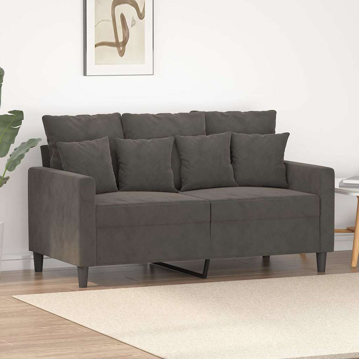 Canapea cu 2 locuri, gri închis, 120 cm, catifea WALTI