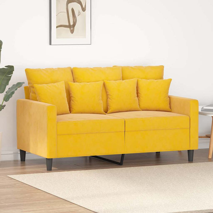 Canapea cu 2 locuri, galben, 120 cm, catifea WALTI