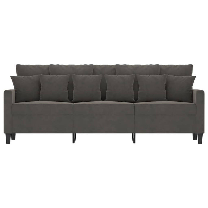 Canapea cu 3 locuri, gri închis, 180 cm, material catifea WALTI