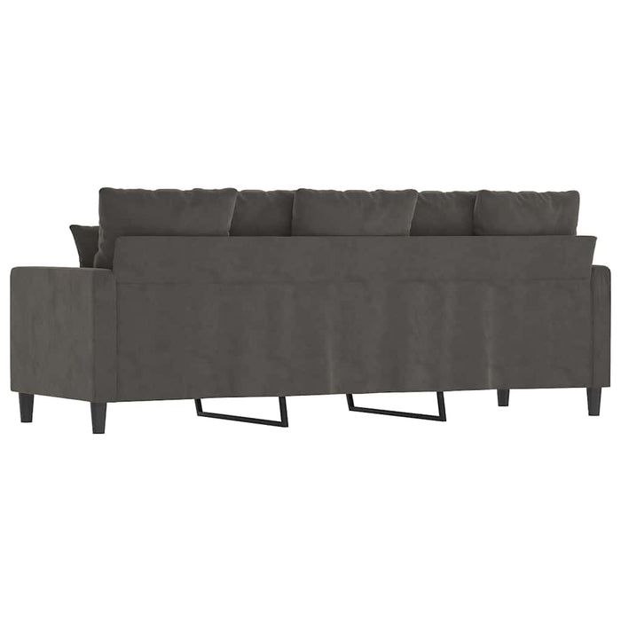 Canapea cu 3 locuri, gri închis, 180 cm, material catifea WALTI
