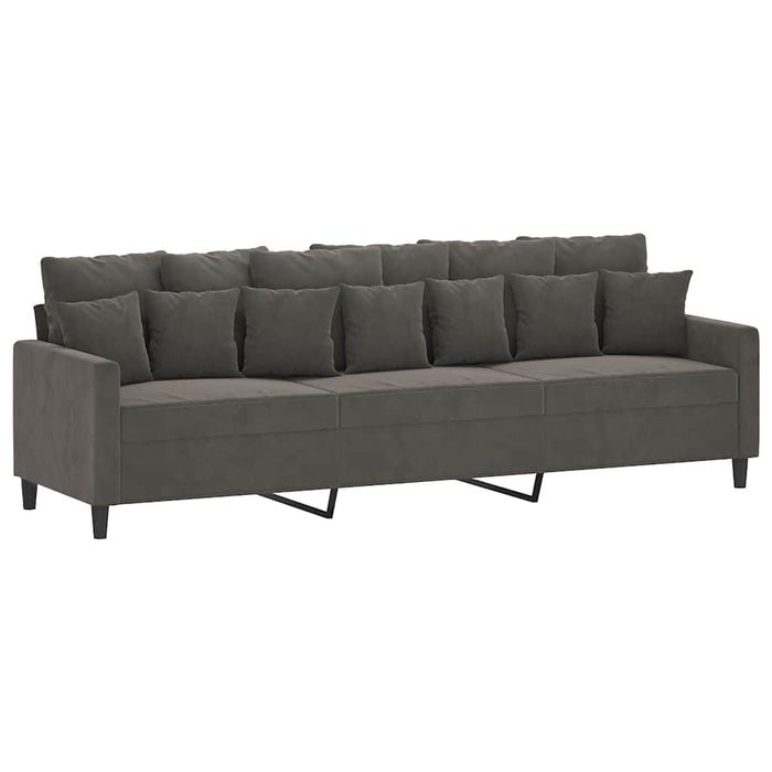 Canapea cu 3 locuri, gri închis, 210 cm, material catifea WALTI