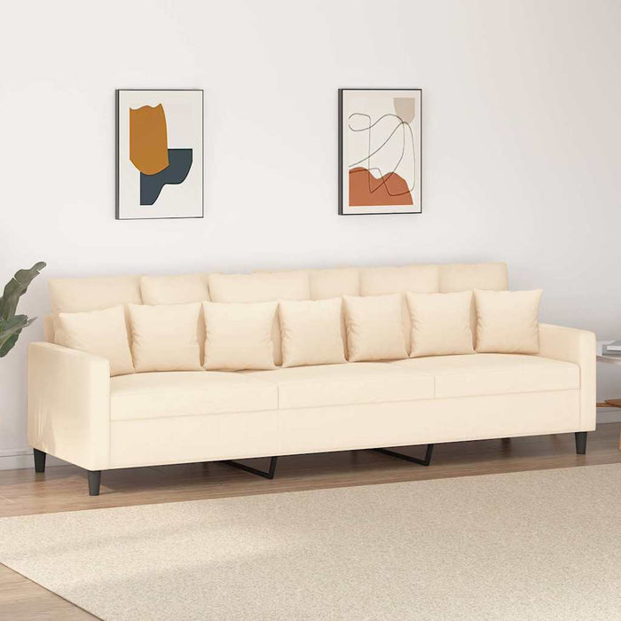 Canapea cu 3 locuri, crem, 210 cm, material catifea WALTI
